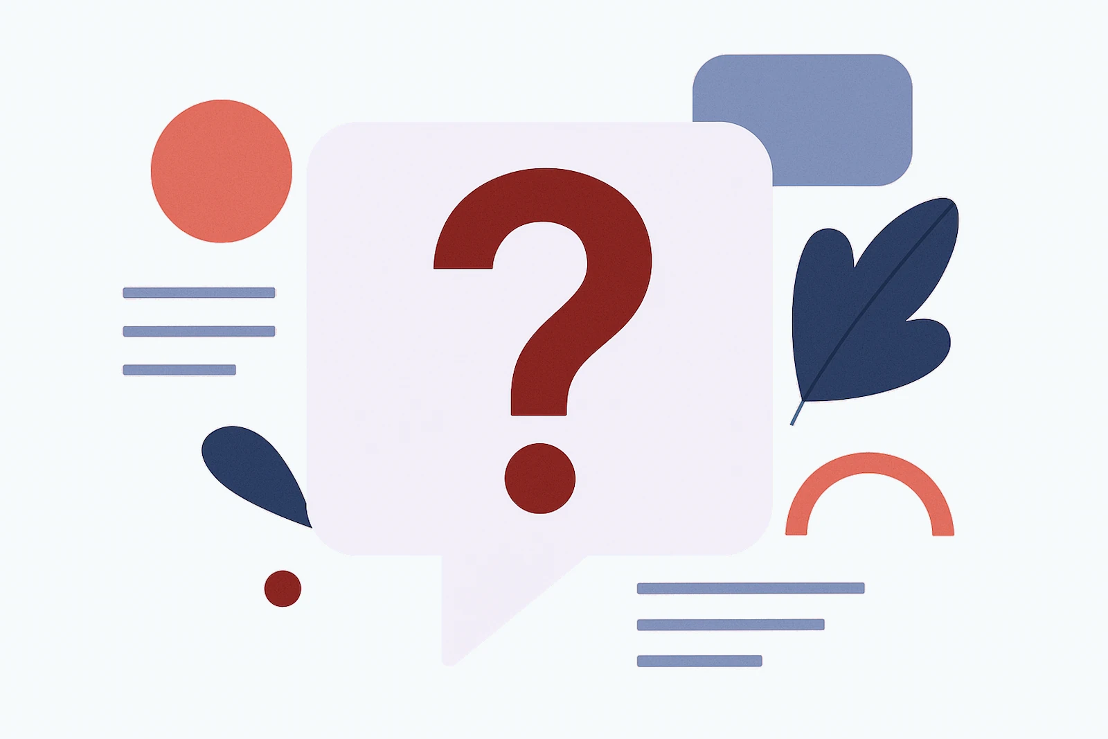 Firefighter recruitment FAQ: speech bubble with a large question mark, symbolizing questions and answers.