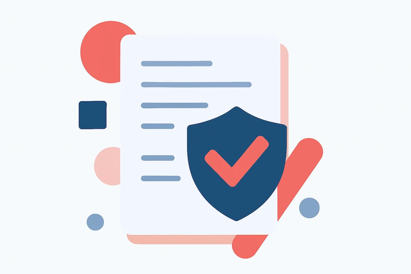 Terms of service, a document with a shield and checkmark